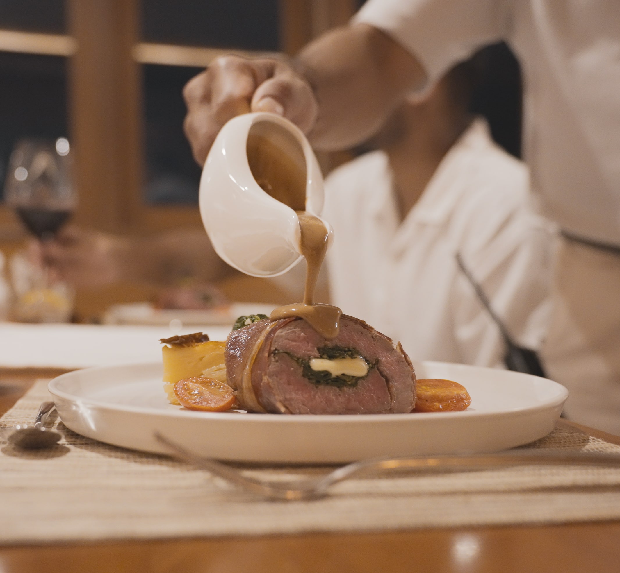 Chef Roniawan plating a personalized dish